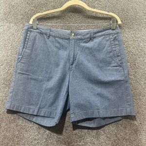 LL Bean Chino Shorts Women 12 Blue Cotton Mid Rise Favorite Fit